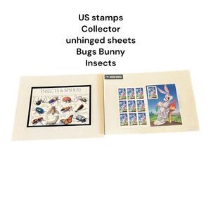 U.S. stamps 33¢ INSECTS and SPIDERS stamps sheet 20 & Bugs Bunny